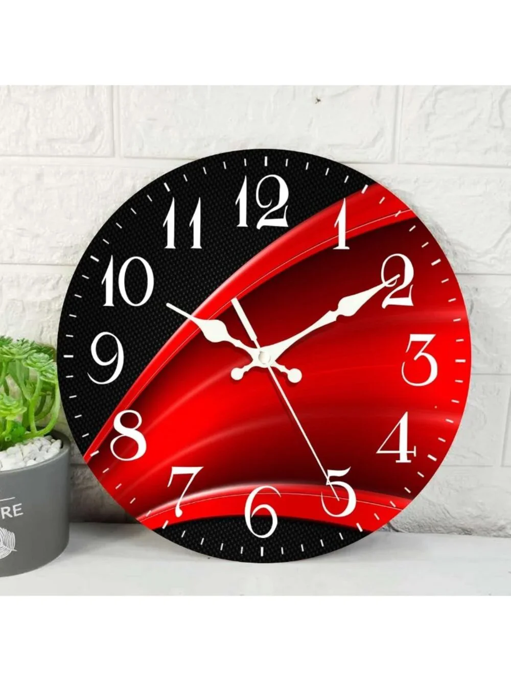 Geometric Abstract Silent Non-Ticking Round Wall Clock 12